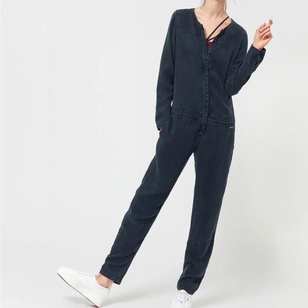 Sweaty Betty Jamila Tencel Boiler Jumpsuit XS Button Down Pocketed One Piece